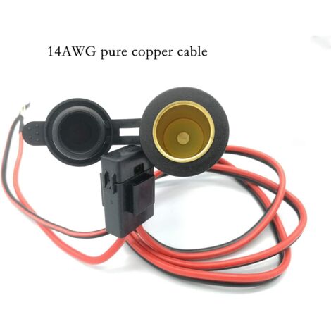 Presa Accendisigari, Presa Accendisigari Impermeabile 12V 24v Per Barca Moto Auto Cavo Di Prolunga Per Accendisigari Da 1 M 14 Awg Con Portafusibile A Lama 88766329