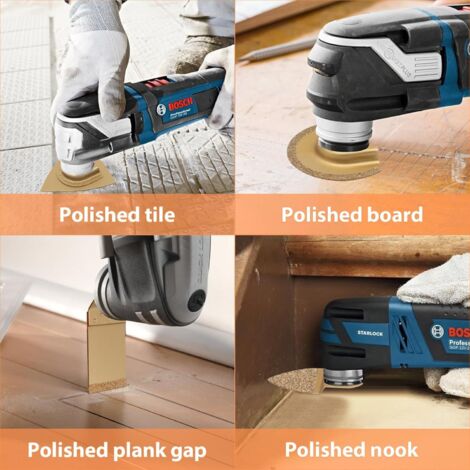 Bosch Professional Set per piastrelle da 4 Pezzi, malta e adesivo per piastrelle, Starlock