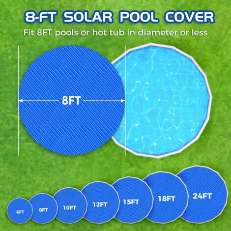 Copertura Solare per Piscina, Telo Termico per Piscina Rotonda 360 cm Telo Piscin a Bolle in PE Termico Per Laghetto Piscin Fuori Terra, per Riscaldamento Acqua