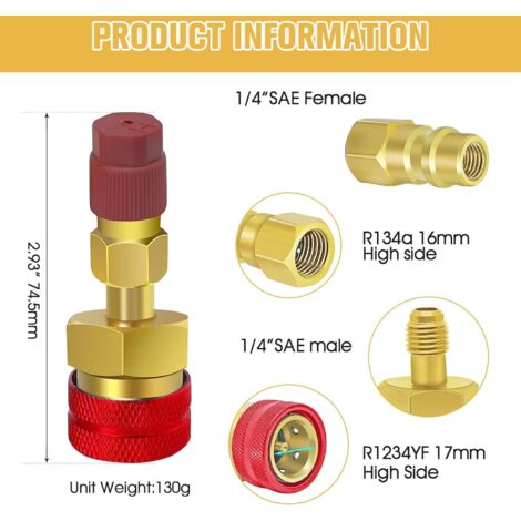 Boltigen R1234YF Accoppiatore Rapido Lato Alto E Basso, R134a Attacco