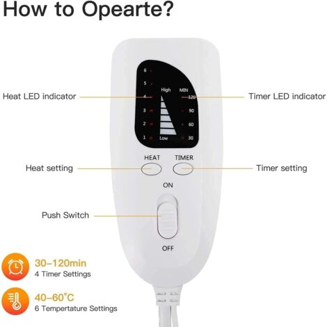 Termoforo Con Spegnimento Automatico Termoforo Elettrico 30 X 60 Cm Per Schiena Spalla Collo E Impostazione Della Temperatura In 6 Tecnologia Di Riscaldamento Rapido Surriscaldamento