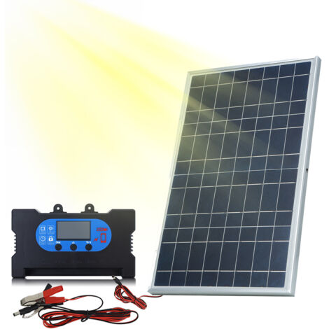 Kit Pannello Solare 12V 10W Monocristallino Con Regolatore, Caricabatterie Portatile Per Auto Moto Camper, IP65