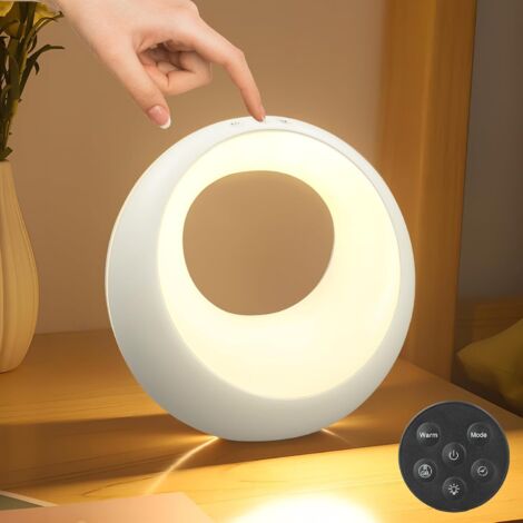 RETEYUNG Lampada da Comodino con Caricatore Wireless da 10W, 2 Sveglie