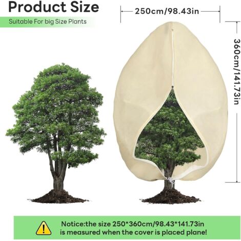 4 Coperture Antigelo Per Piante 150x150 Cm Con Cerniera - Tessuto 62,4g/m² Protezione Invernale