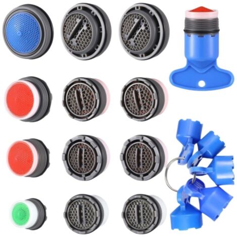 Confezione Da 12 Aeratori Per Rubinetto Maschio M24 M22 M18 M16 Con 4 confezione-da-12-aeratori-per-rubinetto-maschio-m24-m22-m18-m16-con-4