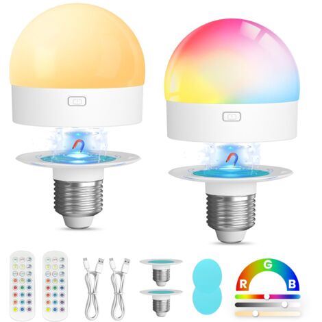Kit Da 3 Lampade Da Parete Ricaricabili Con Telecomando – 3 Colori Di Luce, Timer Fino A 120 Min, Batteria Fino A 50 Ore, Installazione A Ventosa O Con Fori