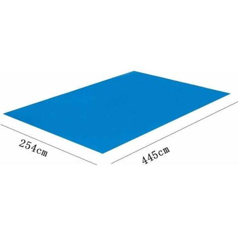 Telo da pavimento blu per piscina, rettangolare, pieghevole, impermeabile, per diverse piscine gonfiabili (340 x 250 cm