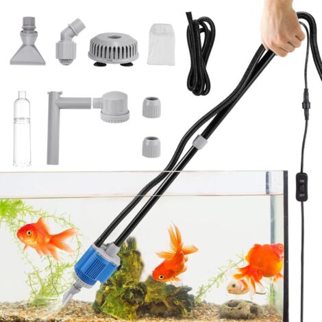 Acquario elettrico, cambia-acqua automatico 6 in 1, aspirapolvere per acquari per cambio acqua, pulizia della sabbia, rimozione dello sporco, doccia, filtraggio, 20 W/12 V CC