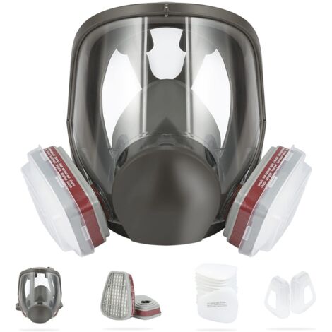 Respiratore integrale riutilizzabile con 10 filtri sostituibili per vernici, particelle, polvere e prodotti chimici. (1/5)