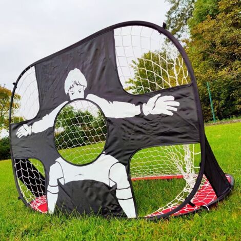 Porta da calcio 2 in 1 Pop UP Flip-Up - Porta da calcio su un lato - Bersaglio di tiro integrato nella porta sull'altro lato - Borsa per il trasporto inclusa, Nero (1/5)