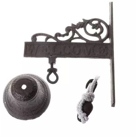 Campanello Decorativo In Ghisa Con Ancora – Tema Nautico Per Casa, Con Corda Inclusa, Dimensioni 12x2x15,5 Cm - 2