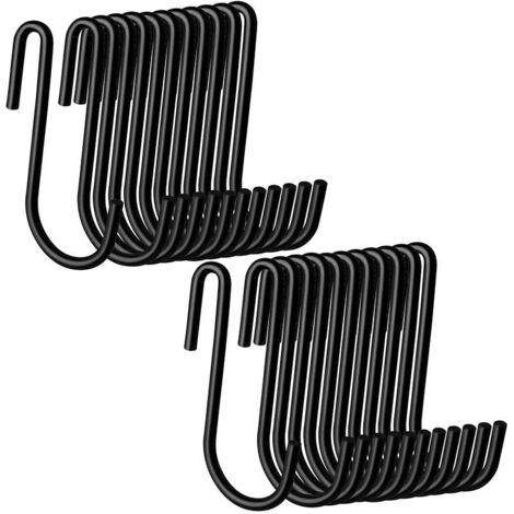 Ganci a S, gancio nero a forma di S per cucina, bagno, giardino (1/5)