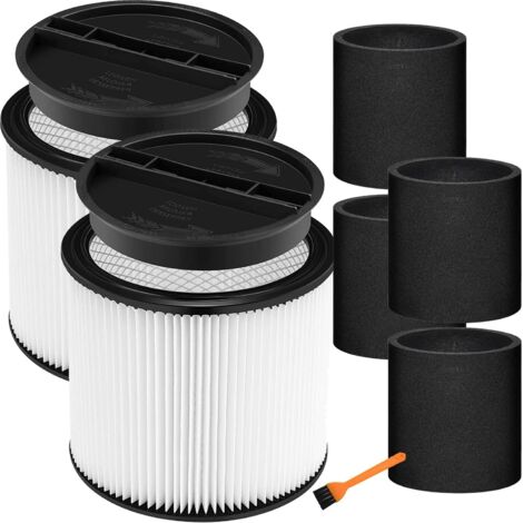 90304 Filtro a cartuccia HEPA di ricambio, compatibile con Shop-Vac Shop Vac 90304, 90350, 90333, 903-04-00, 9030400, 90585, confronta con il filtro Shop Vac tipo U (2 filtri + 2 filtri in schiuma) (1/5)