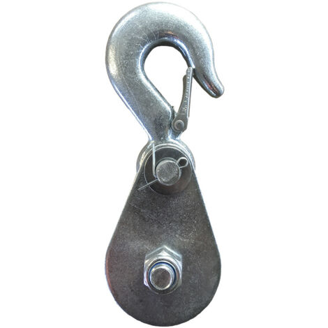 Pulegge per carichi pesanti 1T per gancio puleggia di sollevamento, puleggia con blocco a strappo, gancio a puleggia singola con puleggia, puleggia di sollevamento con blocco a gancio per 1/2 corda