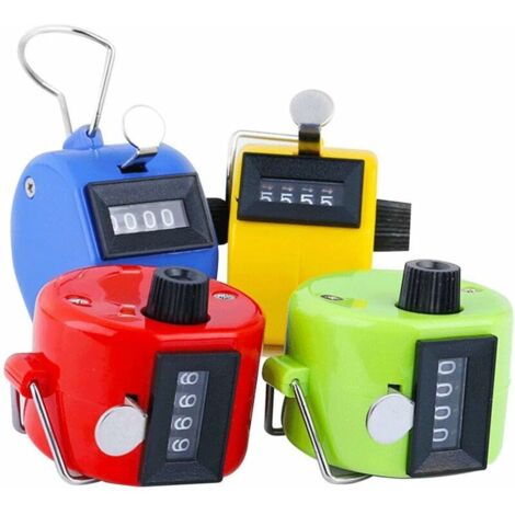 4 Cifre Contatore Meccanico,Contatore Tenuto in Mano,Contatore Manuale Clicker,Contatores Meccanico a 4 Cifre,Metallo Contatores Manuale,Contatora Meccanicos per Contare Sport