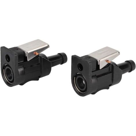 Due connettori per tubo carburante, connettore per tubo carburante ABS adatto per motori marini fuoribordo da 8 mm (nero) (1/5)