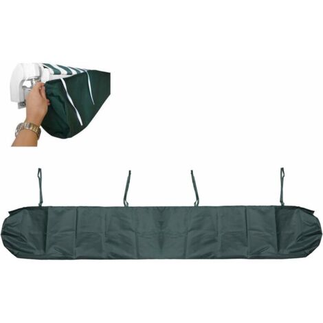 Protezione antipolvere per tenda da sole, copertura per tenda da sole, borsa protettiva per tenda da sole, con coulisse, per giardino esterno e patio (dimensioni: 4 m, colore: verde) (1/5)