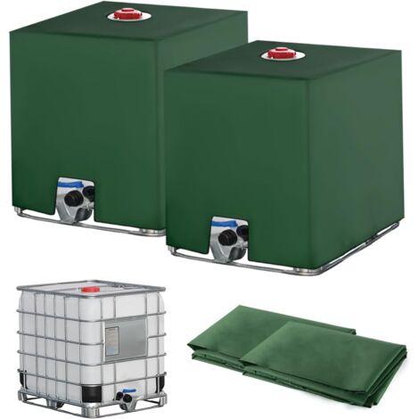 Telo copri serbatoio IBC 2 pezzi da 1000 litri, telo copri serbatoio per acqua piovana, telo copri serbatoio antipolvere e anti UV, telo protettivo per serbatoio da 1000 litri, 116 x 100 x 120 cm, ver