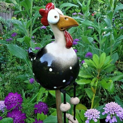 Gallina da giardino decorativa. Divertenti statue da giardino Decorazione da giardino fatato all'aperto. Sculture di figurine di animali con decorazione da giardino a forma di gallina in resina divert