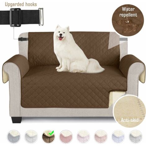 Copridivano Copridivano Copridivano Impermeabile Copridivano con Elastico Antiscivolo Cane Antiusura (Marrone, 2 Posti) SOEKAVIA