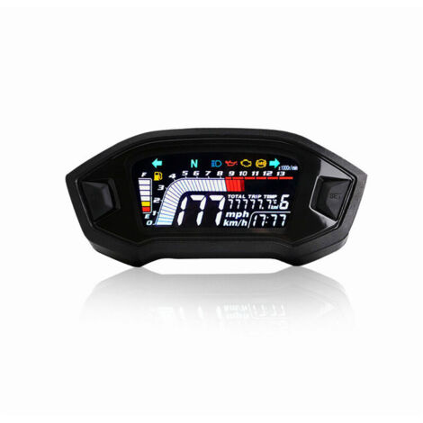 Tachimetro per motocicletta Contagiri LCD digitale universale Misuratore livello carburante per cilindri 1,2,4