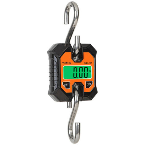 WeiHeng 100kg/50g Bilancia elettronica portatile multifunzionale Piccola bilancia elettronica KG Catty LB Unità Display LCD a commutazione con retroilluminazione Casa Caccia Pesca Pesatura con gancio 
