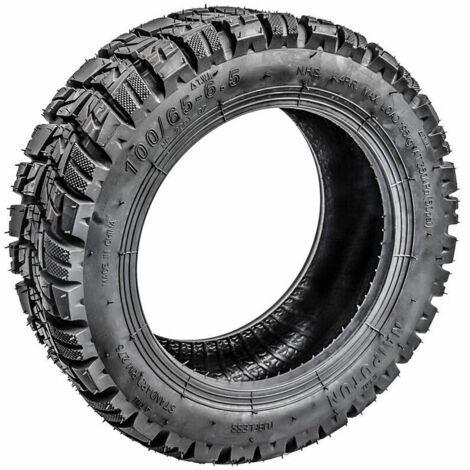 Pneumatico da vuoto ispessito 100/65-6.5 Pneumatico tubeless fuoristrada modificato per scooter elettrico da 11 pollici con ugello, nero (1/5)