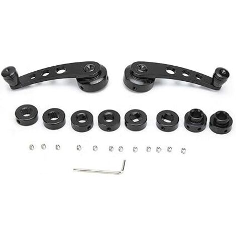Kit manovella alzacristallo per auto in lega di alluminio CNC nera da 3 pollici (1/5)