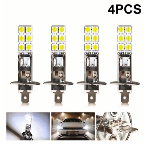 4 pezzi LED H1 LED 12V 6000K Bianco 55W LED Fendinebbia Luci di guida Lampadina per fari a LED, pratica [A+++]