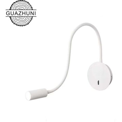 Lampada da parete Lampada da lettura Lampada da parete 3W LED 3000K Lampada da lettura Lampada a collo di cigno, (Bianco) GUAZHUNI (1/5)
