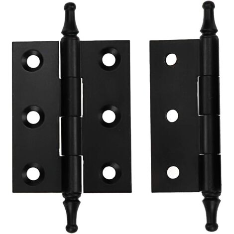 Cerniere in ottone massiccio nero da 2 pollici, cerniere a corona per ante di cassetti dell'armadio, 2 pezzi. (1/3)