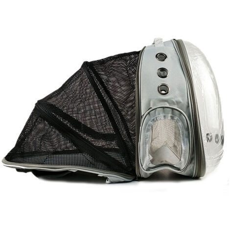 Zaino per cani e gatti. Borsa per il trasporto di cani e gatti di piccola taglia. Borsa a bolle per cani e gatti con finestra frontale trasparente e parte posteriore espandibile, ideale per i viaggi (