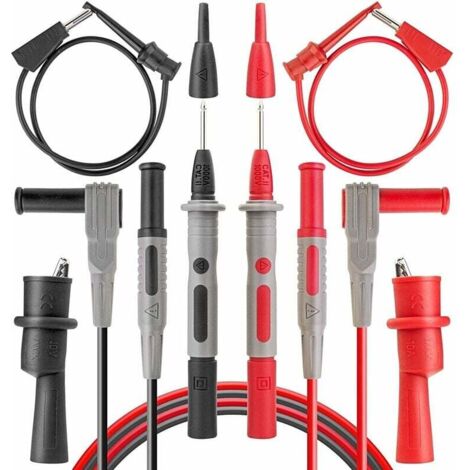 Sonde per multimetro, cavo per test elettrico include clip a coccodrillo, mini impugnatura per filo, piccoli ganci e sonde per test (1/3)