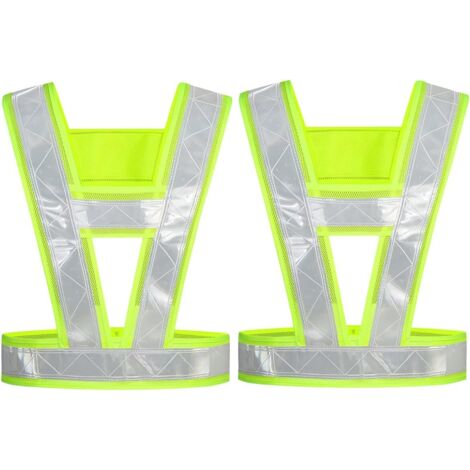 Gilet di sicurezza fluorescente2, gilet di sicurezza riflettente, gilet fluorescente, gilet ad alta visibilità, alta visibilità a 360 gradi, motociclisti, conducenti, agenti di polizia, operai edili (1/5)