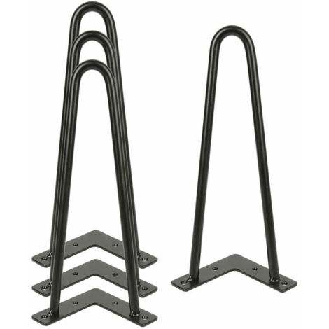 Set di 4 gambe per tavolino da caffè industriali, gambe a forcina da 30 cm/12 pollici, supporto per tavolo in acciaio forgiato, gambe per mobili in metallo nero con viti per tavolino da caffè, mobile (1/5)