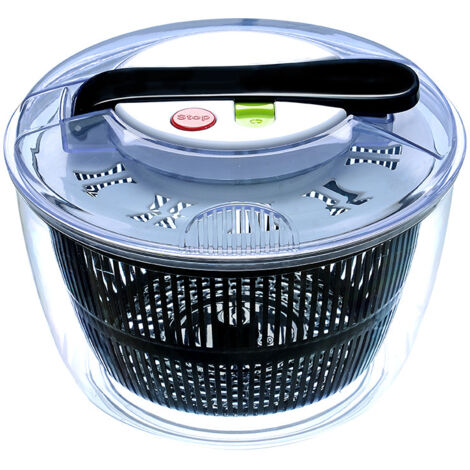 Centrifuga per insalata di grande capacità, facile da centrifugare, per lavare e asciugare le verdure, con funzione di arresto con un pulsante