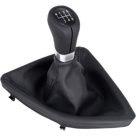Pomello del cambio in pelle traforata nera a 6 velocità compatibile con BMW Serie 1 e81 e82 e87 e88 Parte di ricambio del pulsante Plug Play Pomello del cambio
