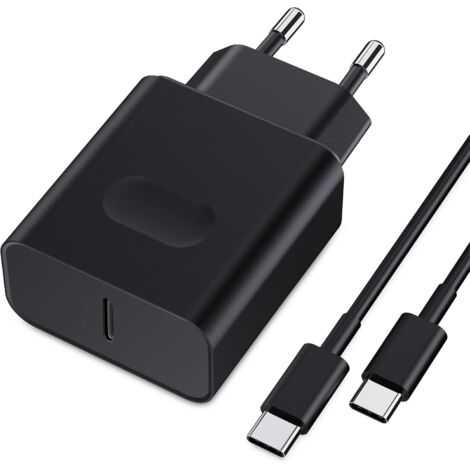 Caricabatterie USB C da 25 W a ricarica rapida per Samsung Galaxy S25/S24/S23/S22/S21 Ultra/S20/S20+/Note 20/10/9/8/A73/A53/A52/S10/S9 e cavo da 2 m, adattatore di alimentazione da parete di tipo C, s