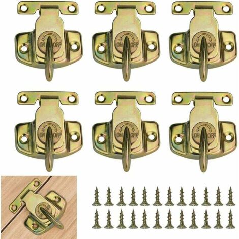 Lucchetto a gancio in ferro 66x59mm Serrature da tavolo antiruggine Chiusura a scatto Lucchetto durevole, per tavolo da pranzo Armadio Porta Tavolo di prolunga Cassetto, Guazhuni, 6 pezzi