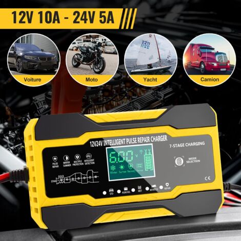 YONHAN Caricabatterie Auto 25A 12V/24V LiFePO4: Intelligente Con Modalità Booster E Riparazione, Per Tutti I Tipi Di Batterie - 3