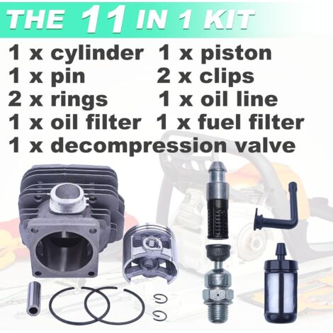 Kit Pistone E Cilindro 52 Mm Per Motosega Stihl 046 E MS460 – Ricambio Gurdtopo 1128 020 1221
