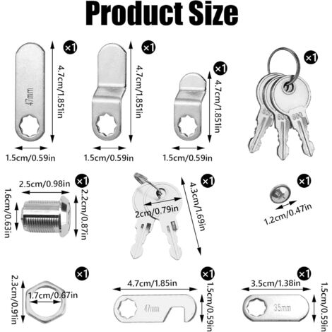 Cerradura Armario Con Llave 4 Cerraduras Cam Lock 22mm Con Llave - Para Muebles, Cajones, Buzones | Seguridad Gabinete Oficina Candado Taquilla