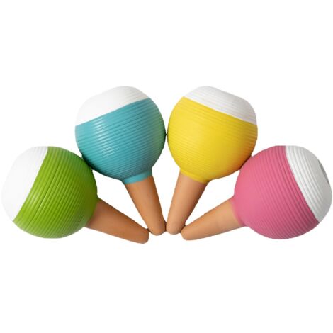 Distribuidor De Agua Para Plantas 4 Unidades - Globos De Riego Automático Con Puntas Terracota