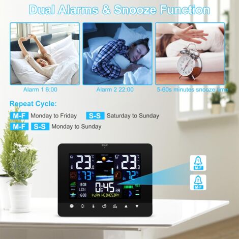 Ambient Weather WS-GL032 Stazione Meteorologica Con Termometro, Igrometro E Barometro – Cornice In Legno Ciliegio – 40,6 X 13,3 Cm