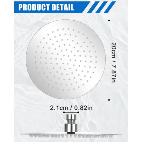 Cabezal De Ducha Regadera Para Baño Redonda Cromado Modernas Plateado Cromado