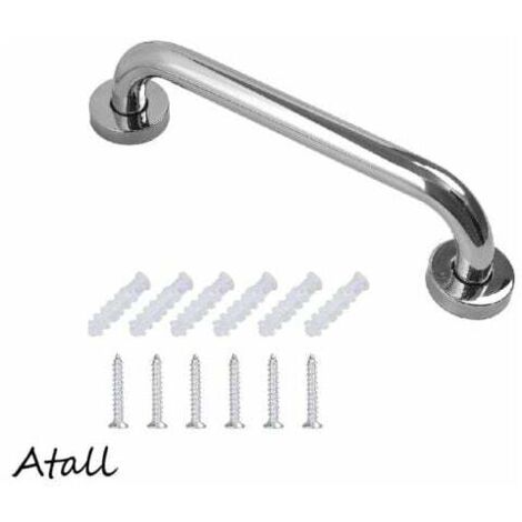 Barra de apoyo de acero inoxidable para bañera, resistente, de pared, para baño, inodoro, para personas mayores con discapacidad y niños (30 cm). Barra de apoyo para inodoro para personas mayores, dis (1/5)