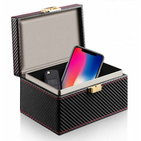 Caja de seguridad para llaves de coche sin llave, caja de jaula Faraday Keyless Go, protección de llave sin contacto, caja de PU antirrobo que bloquea la señal RFID y NFC del llavero. (1/5)