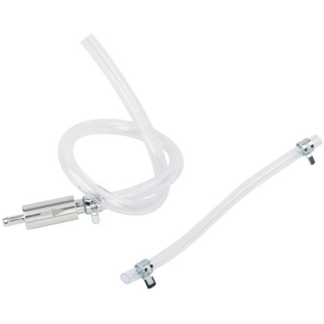 Purgador de frenos hidráulicos, manguera de purga de líquido de frenos automotriz bloqueable con válvula antirretorno unidireccional - Blanca