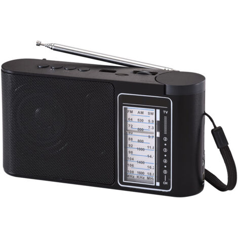 Radio portátil, radio a transistores con excelente recepción y gran altavoz, radio operada con batería y red eléctrica para personas mayores.