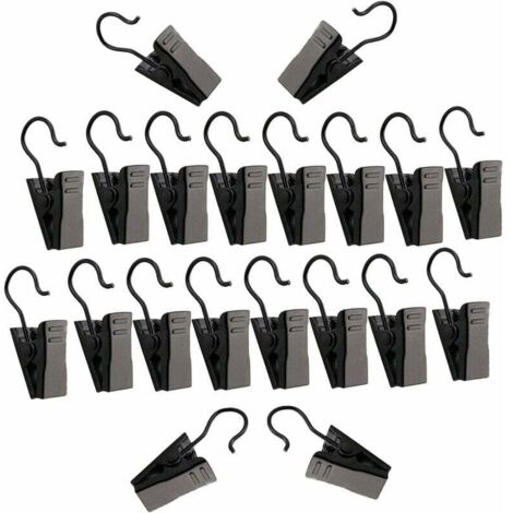 Accesorios para cortinas: 50 pinzas metálicas pequeñas para cortinas, cuadros, decoración del hogar y manualidades, color negro. (1/3)